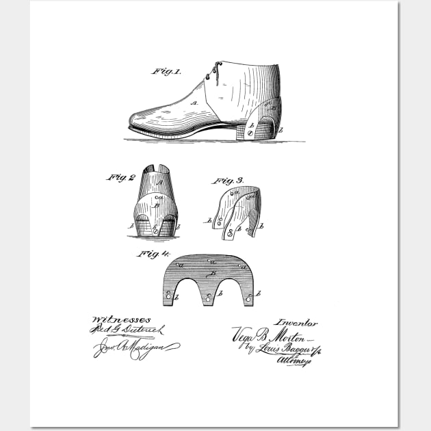 Heel Stiffener for Boots and Shoe Vintage Patent Hand Drawing Wall Art by TheYoungDesigns